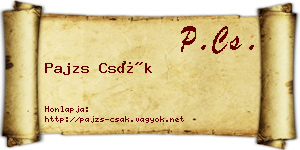 Pajzs Csák névjegykártya